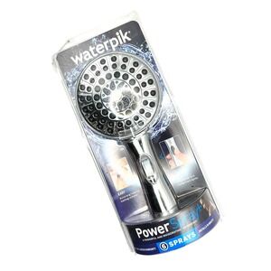 Waterpik PowerSpray Plus Easy Reach Handheld Shower Head 6 Spray Settings Chrome